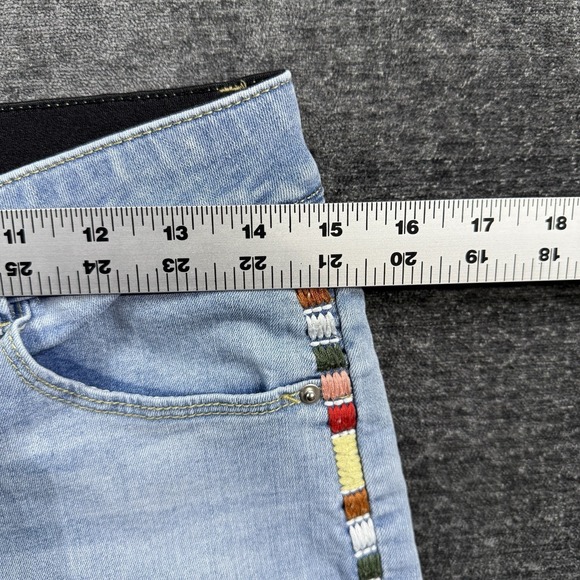 Knox Rose Jeans Womens Size 8 Blue Straight Aztec Embroidered Casual Denim Pants - Picture 6 of 16